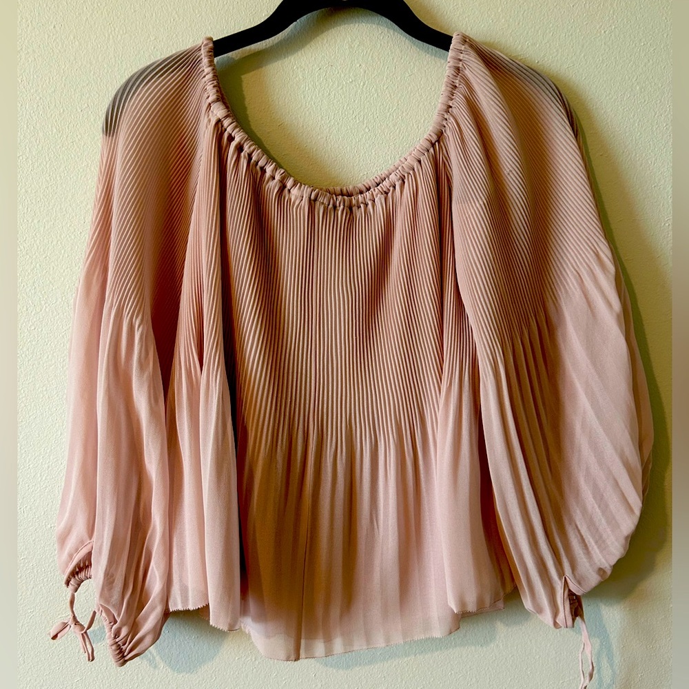 Aritzia Wilfred Talence Pleated Tie Blouse (S)